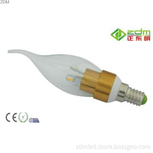 E12 LED Candelabra Bulb 3W 220±20LM 360° Beam Angle